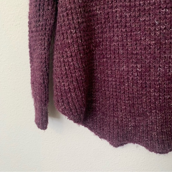 Free People Purple Cowl Neck Knit Sweater Size Extra Small - Picture 3 of 8